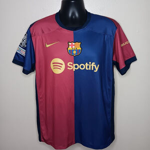 Nike FC Barcelona Lamine Yamal UEFA Home Large Soccer Jersey CV7891-428 *FLAW*
